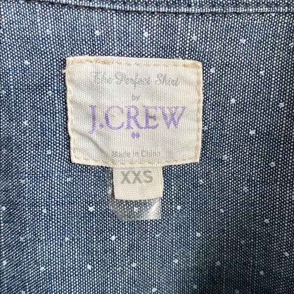 J.Crew chambray polka dot button up shirt XXS - Picture 2 of 6